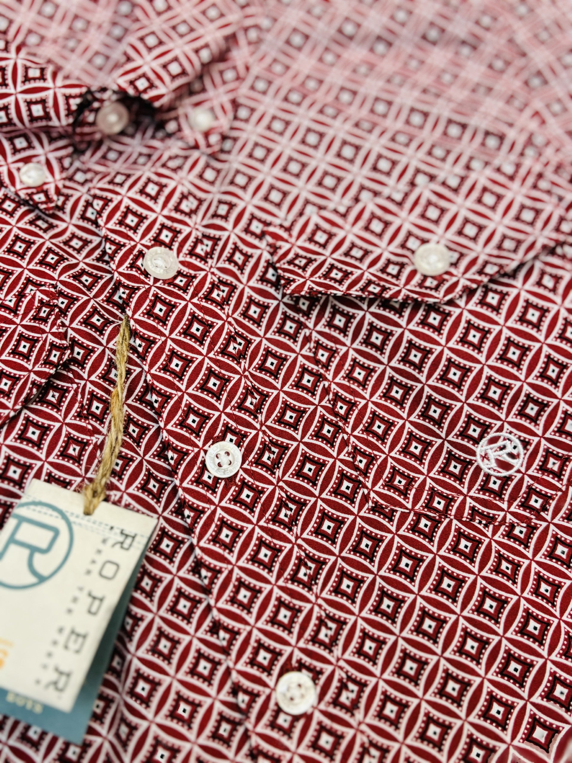 Boys Kids Roper Amarillo Collection Red Print Shirt (7136353255501)