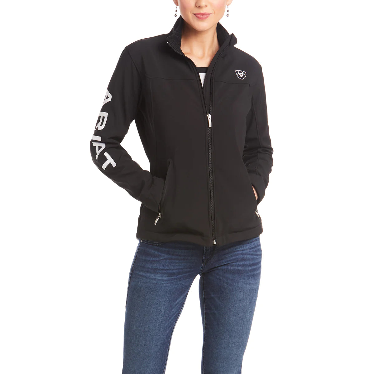 Womens Ariat New Team Softshell Jacket - Black (6866743754829)