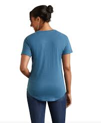 Womens Ariat Farm Chick Tee Tshirt - Steel Blue (6875427504205)