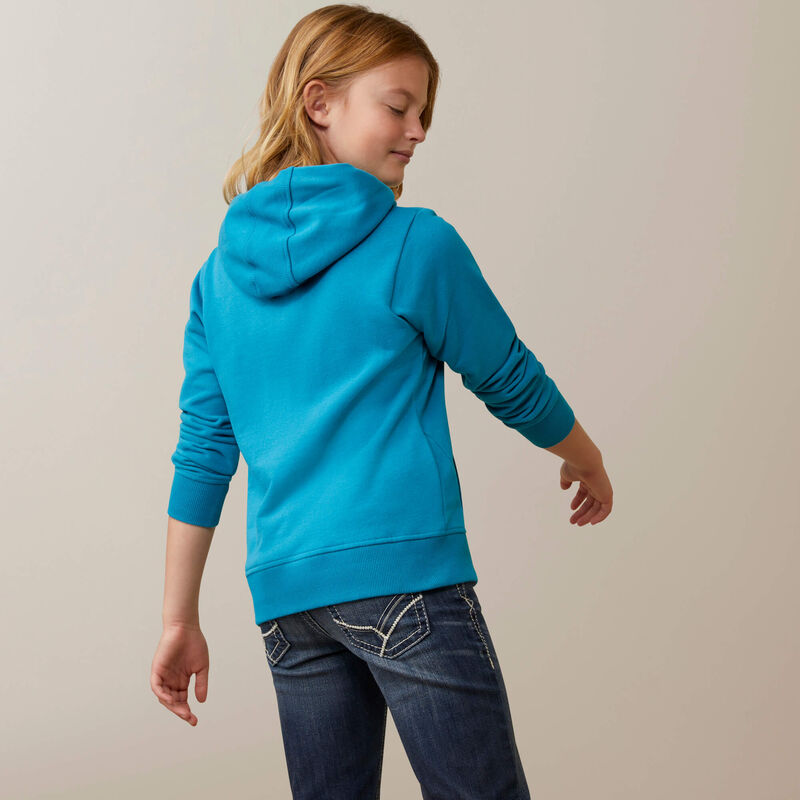 Youth Ariat 3D Logo 2.0 Hoodie - Mosaic Blue (6924193955917)