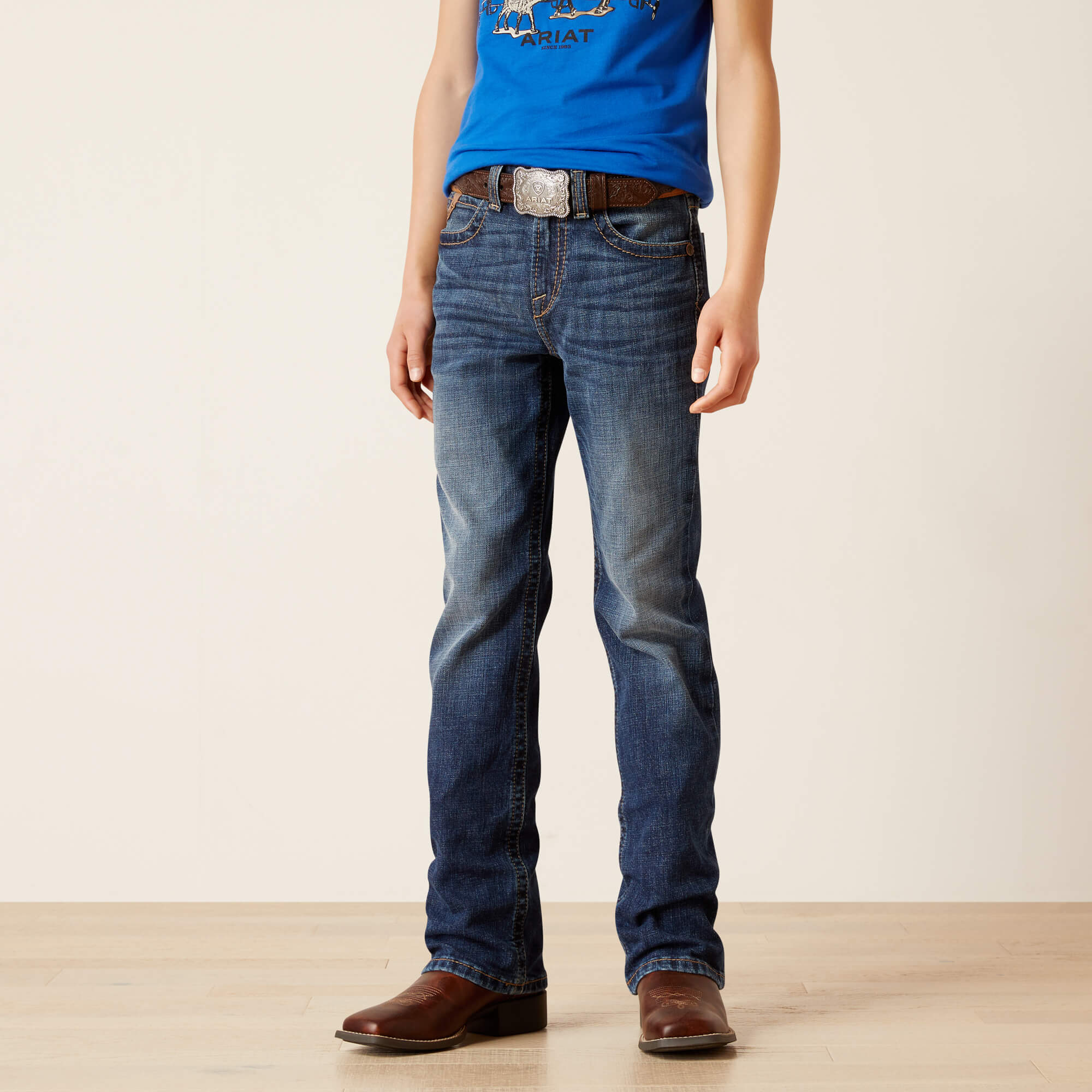 Boys Ariat B4 Relaxed Boot Cut Jean - Dennnis Denali (7012065542221)