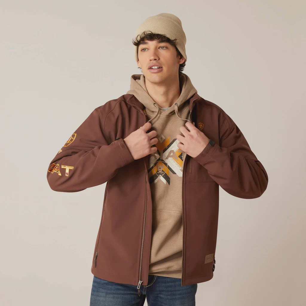 Mens Ariat Logo 2.0 Chimayo Soft Shell Jacket - Shaved Chocolate (7131543142477)