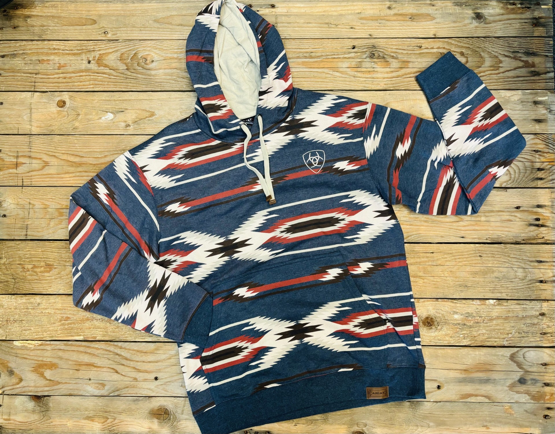 Mens Ariat Printed Chimayo Hoodie - Navy (7131545436237)