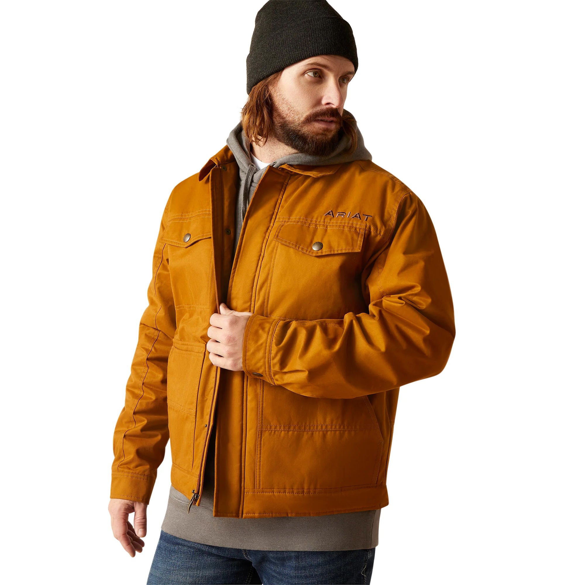 Mens Ariat Grizzly Canvas Insulated Jacket - Chestnut (7025712693325)