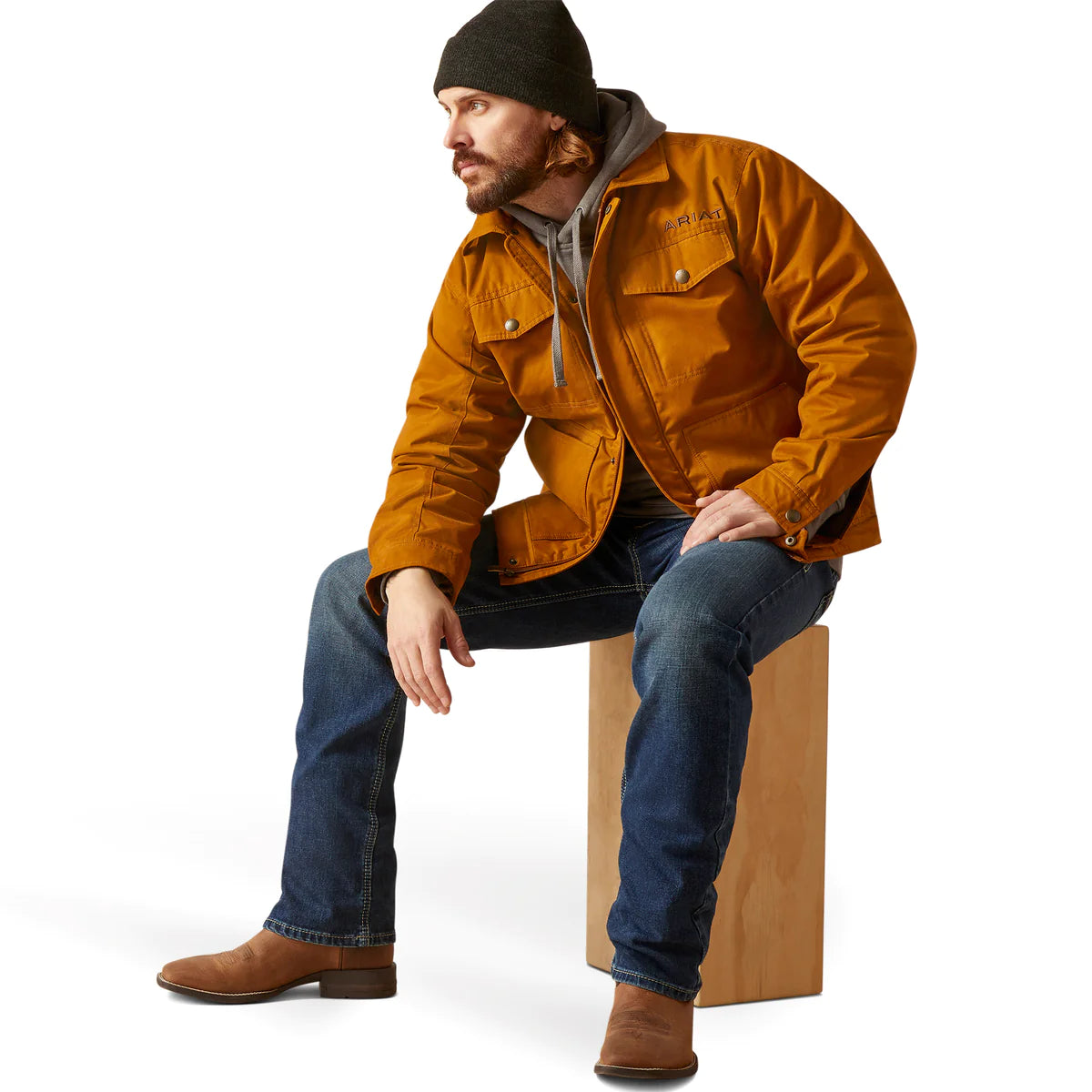 Mens Ariat Grizzly Canvas Insulated Jacket - Chestnut (7025712693325)