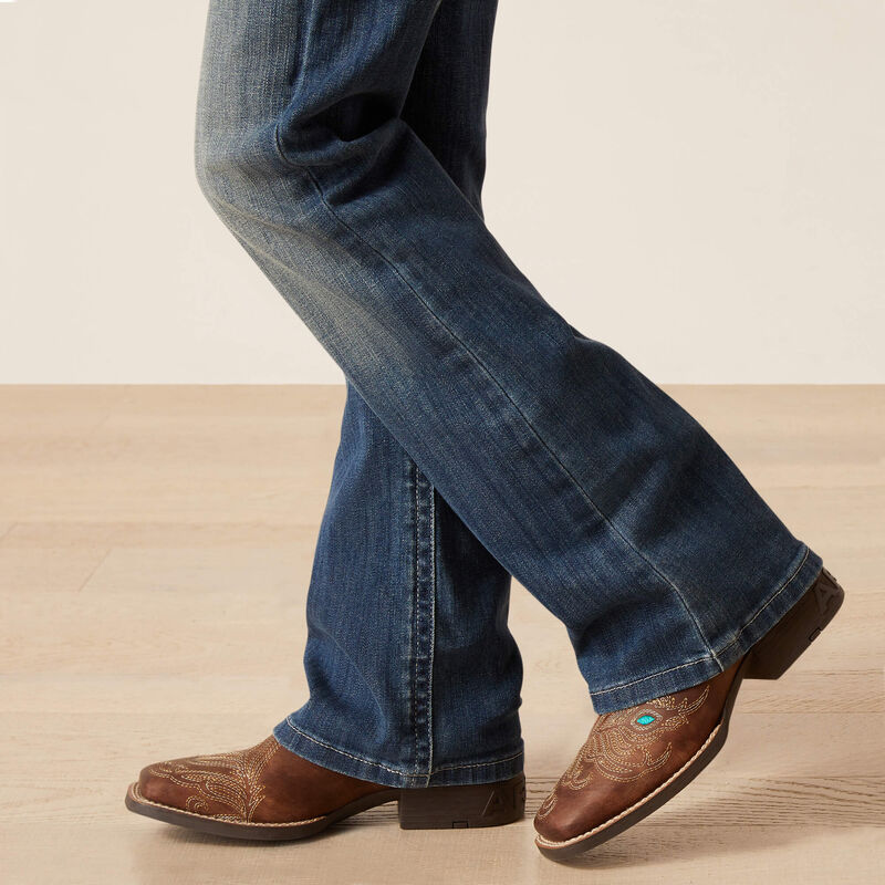 Girls Ariat REAL Boot Cut Jean - Clover Chill Blue (7031142940749)