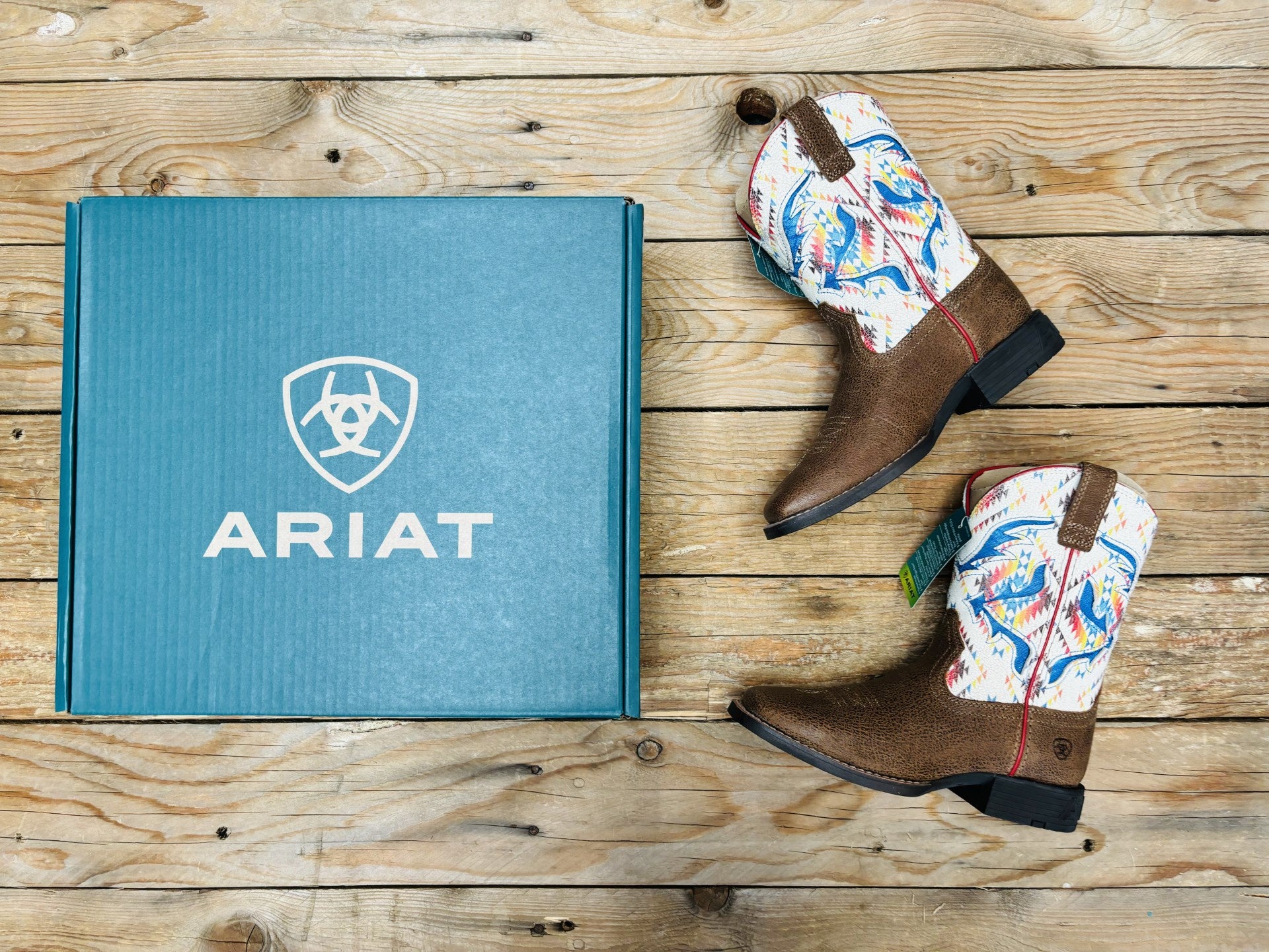 Big Kids Ariat San Angelo Venttek - Toasty Tan / Saddle Blanket (7112503132237)