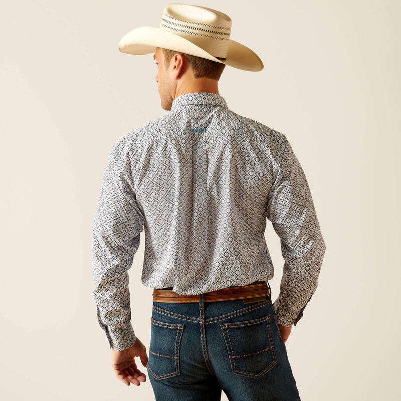 Mens Ariat Ronald LS Classic Fit Shirt - Blue (7382537240653)