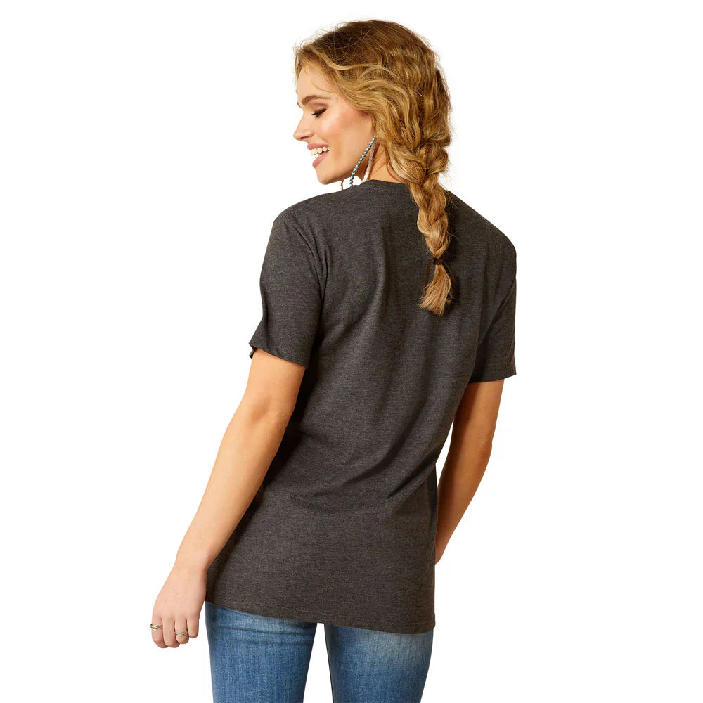 Womens Ariat Barrel Beauty Tee Tshirt - Charcoal Heather (7382522560589)