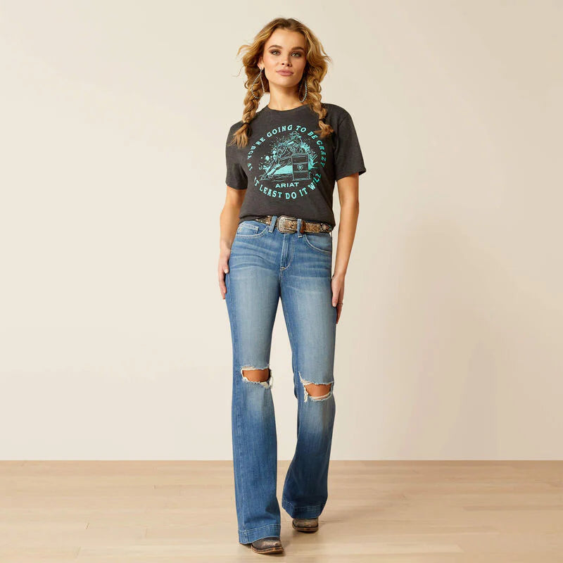 Womens Ariat Barrel Beauty Tee Tshirt - Charcoal Heather (7382522560589)