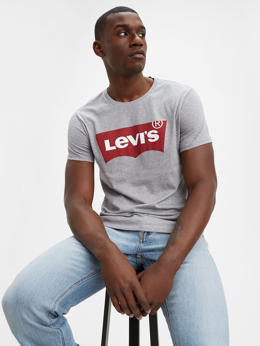 Mens Levi's Graphic Logo Tee - Grey (6896439754829)