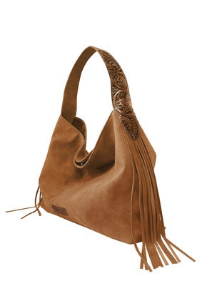 Wrangler Fringe Hobo Bag - Tan (7538487361613)