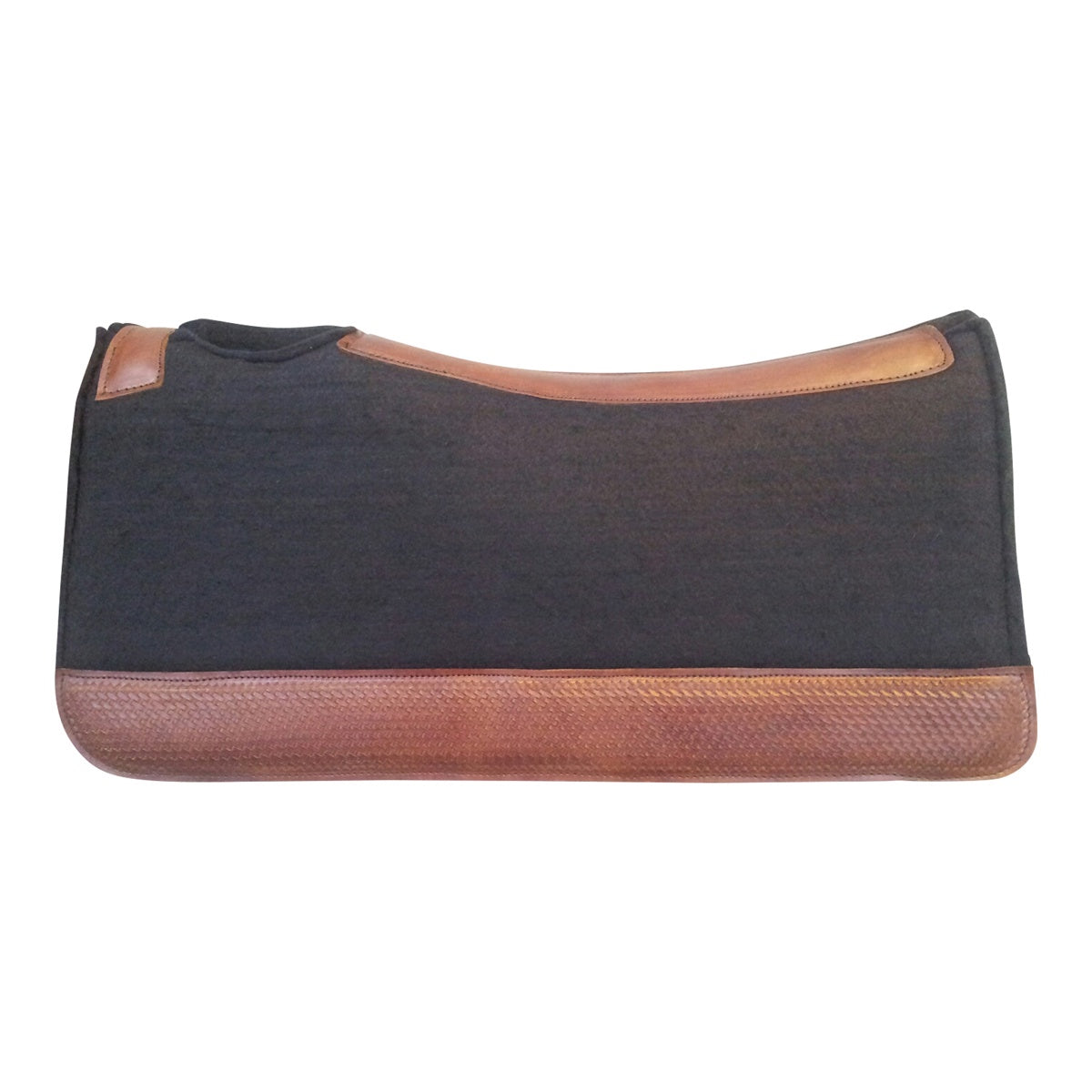 Navaho Felt Pad with Hand Tooled Leather - Black (7335105724493)