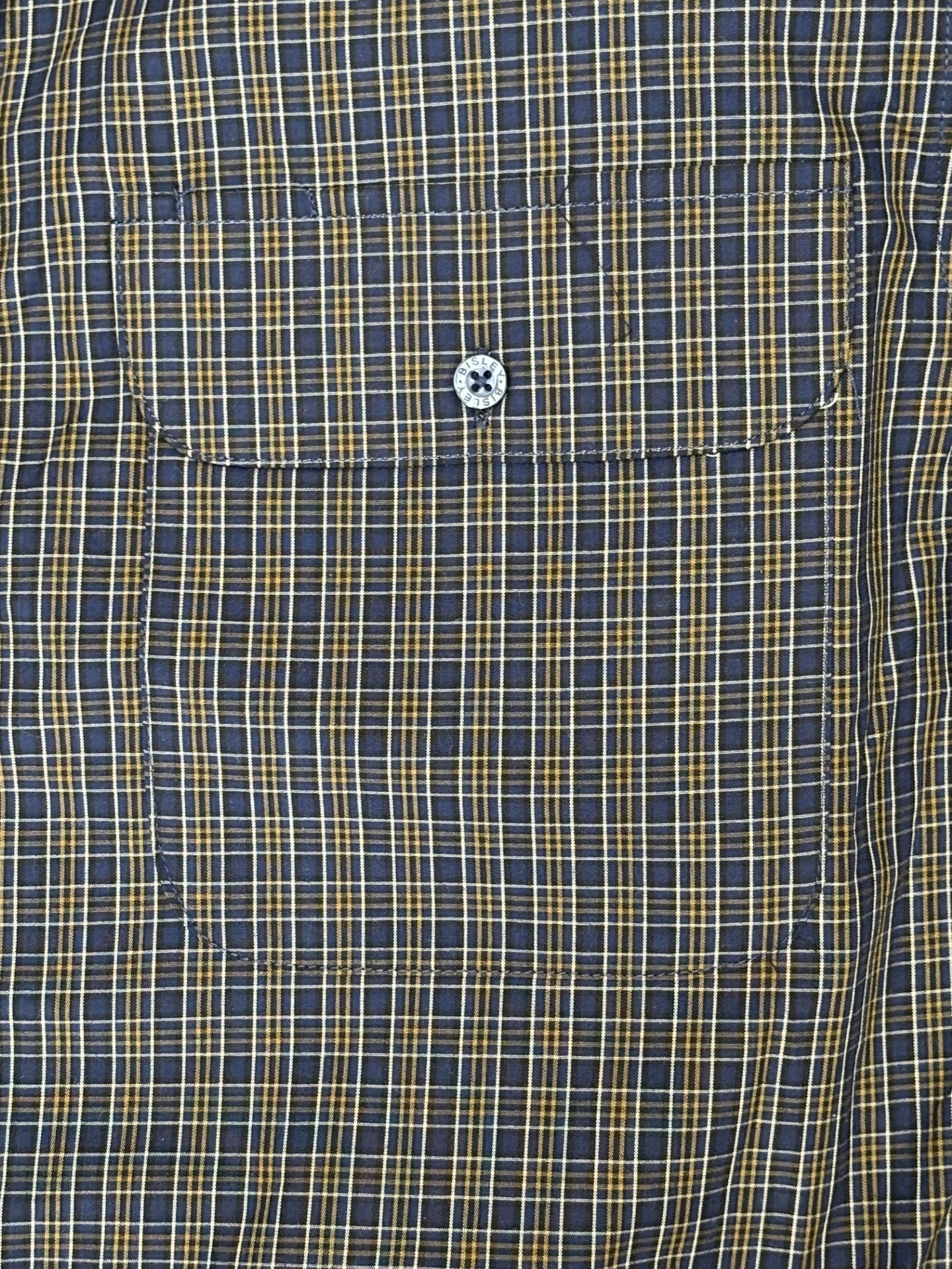 Mens  Bisley Small Check LS Shirt - Dark Navy (7012128456781)