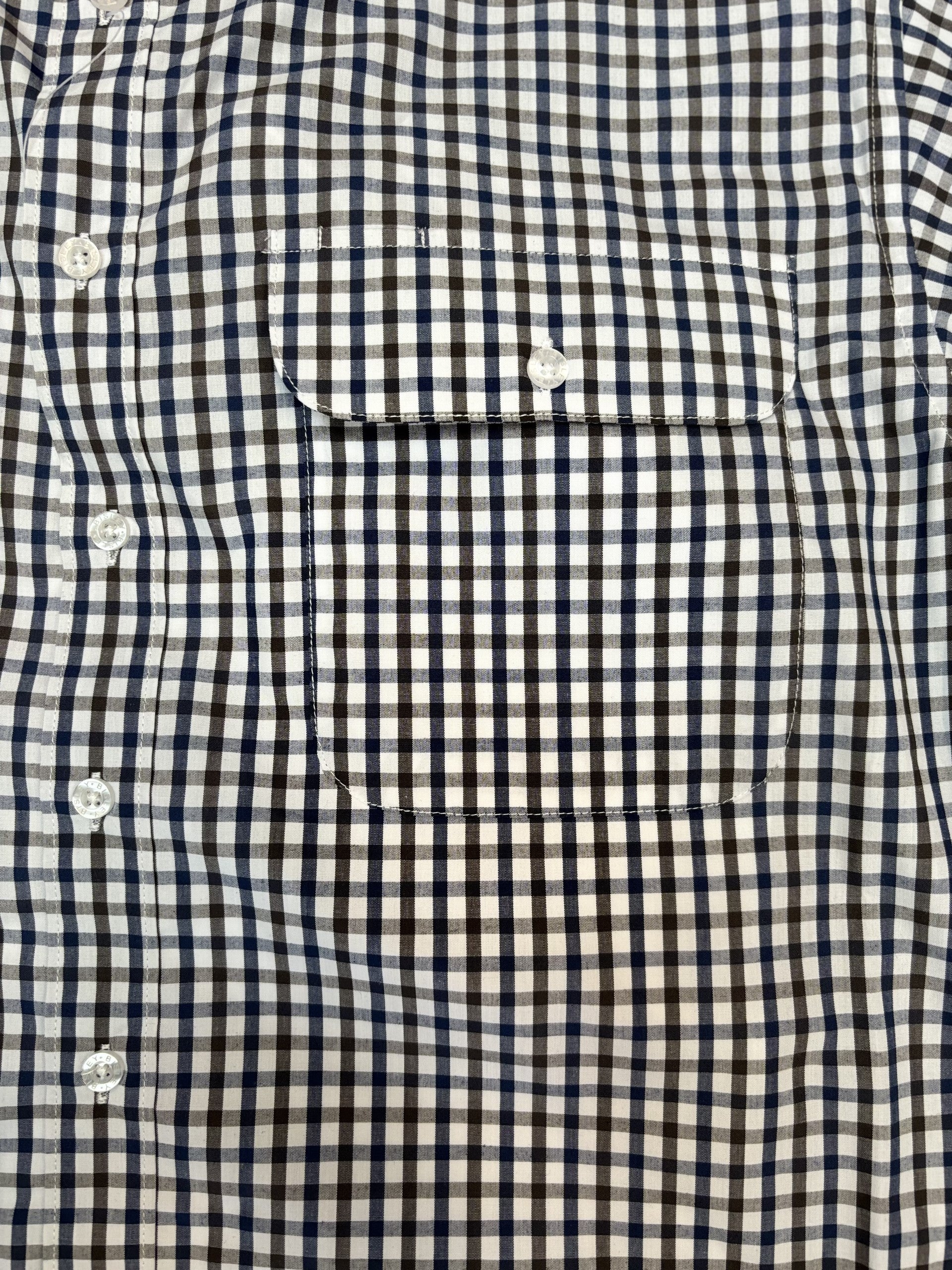 Mens Bisley Small Check LS Shirt - Brown (7012131799117)