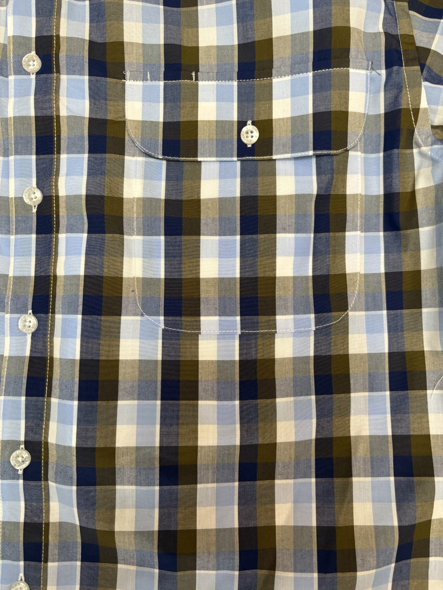 Mens Bisley Medium Check LS Shirt - Olive (7012130390093)