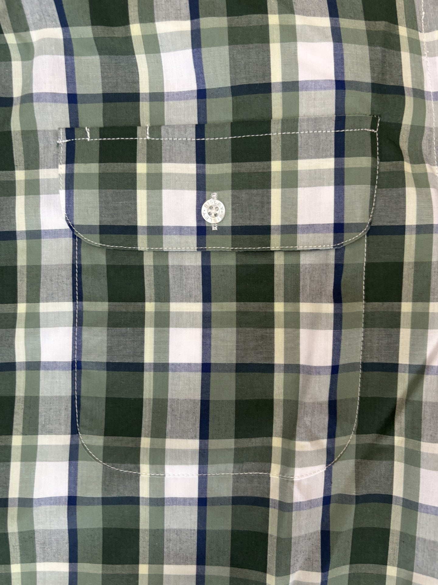 Mens Bisley Large Check LS Shirt - Green (7012128915533)
