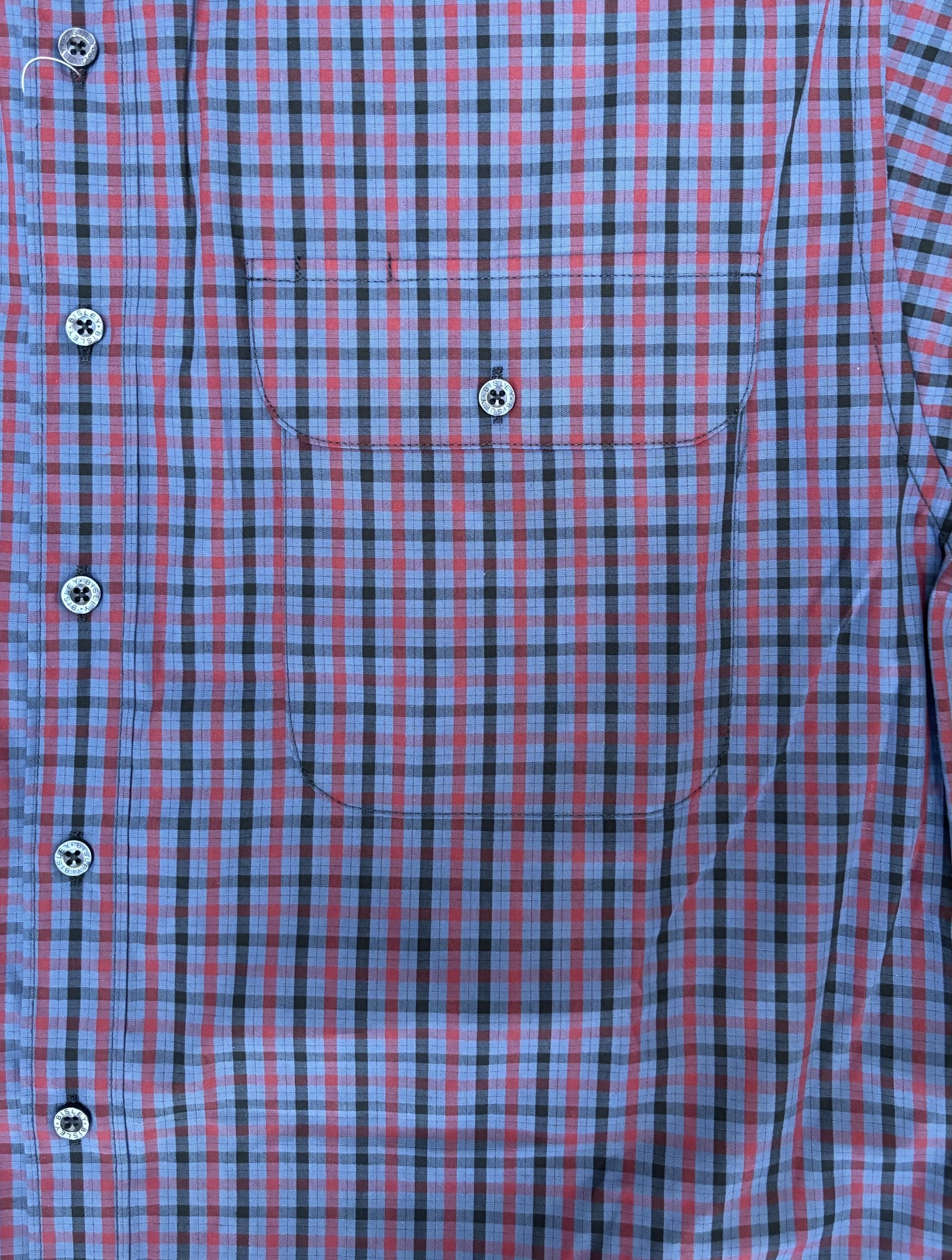 Mens Bisley Small Check L/S Shirt - Red (7012130652237)