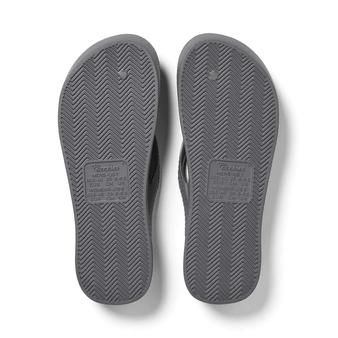 Archies Arch Support Thongs - Charcoal (6966176776269)