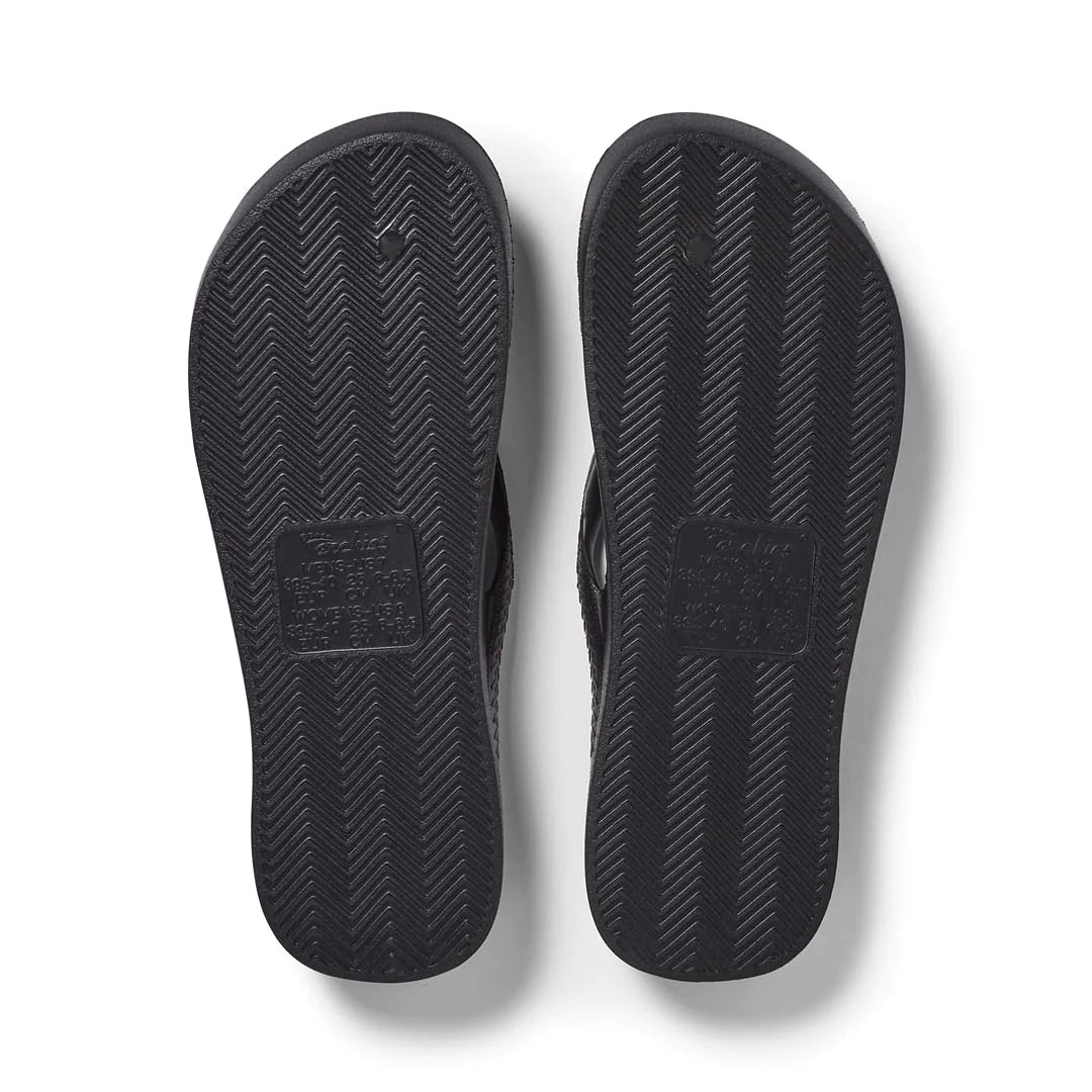 Archies Arch Support Thongs - Black (6966176743501)