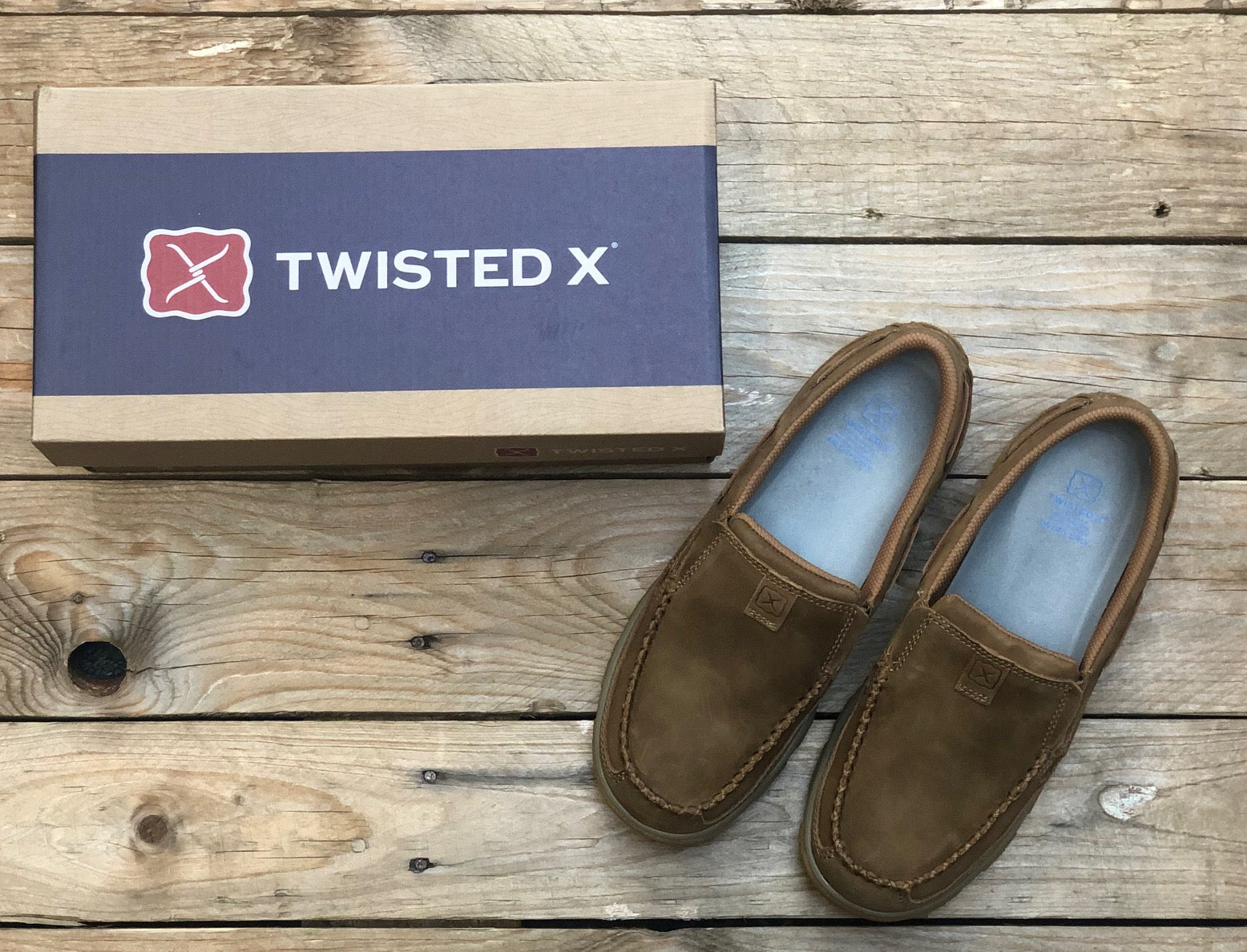 Womens Twisted X Brown Cell Stretch Slip on Moc (7359536136269)