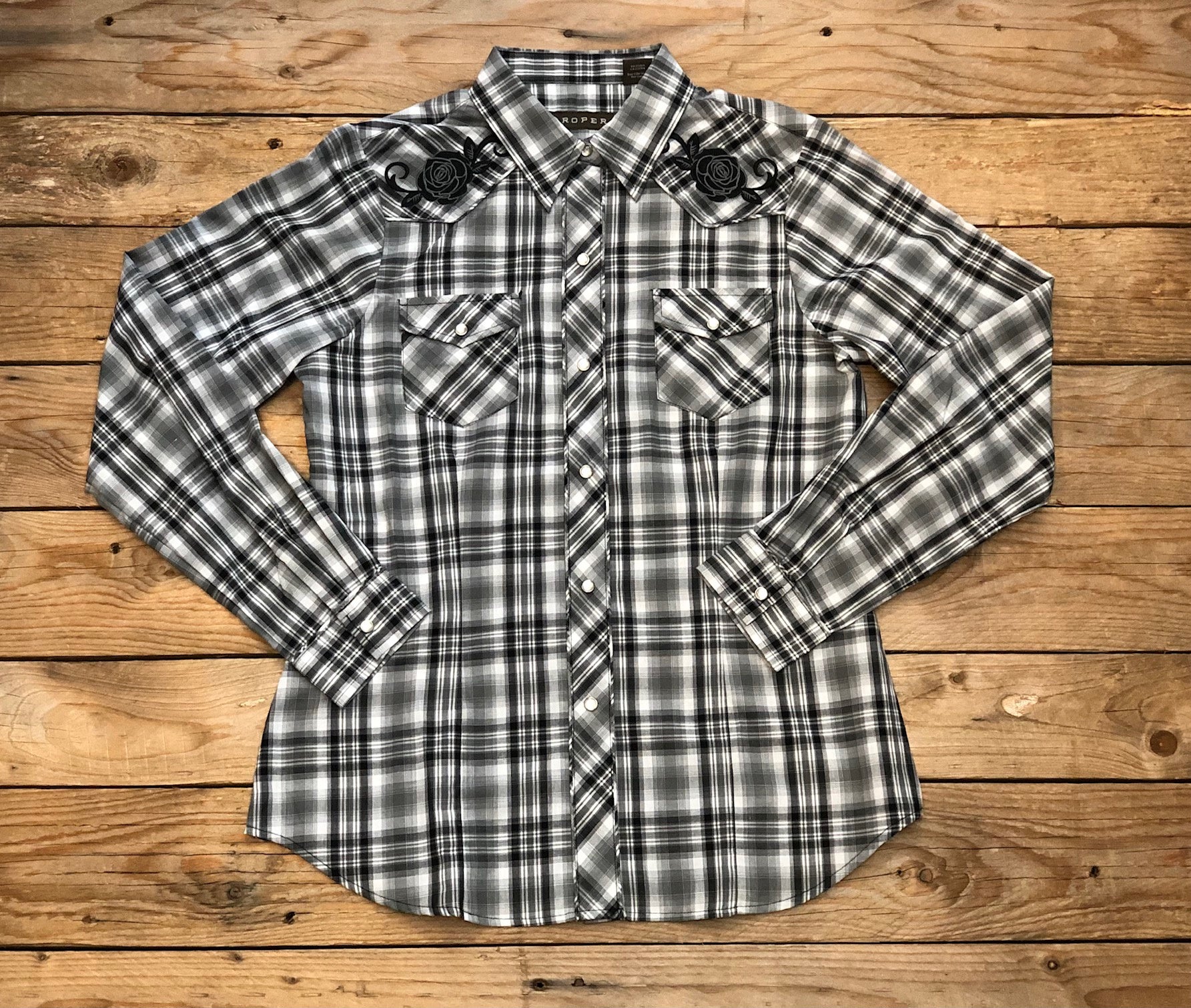 Womens Roper Karman Special LS Shirt - Grey Rose (7434566336589)