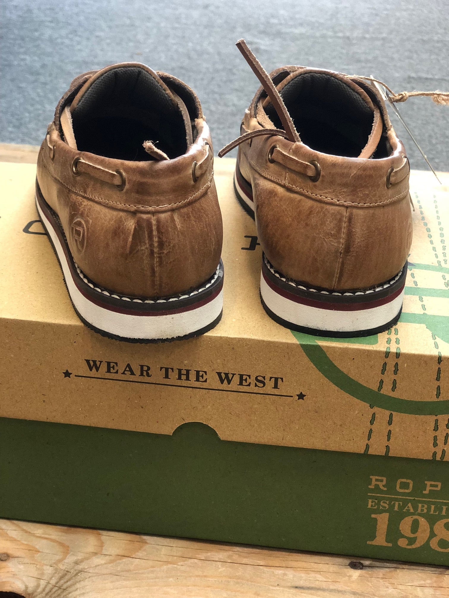Womens Roper Filly Slip on Boat Shoe - Tan Leather (7453947887693)