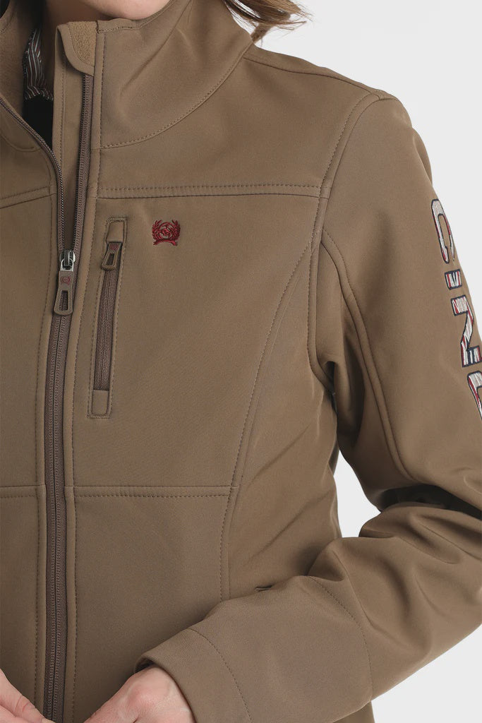 Ladies Cinch Concealed Carry Bonded Softshell Jacket - Brown (7453073375309)
