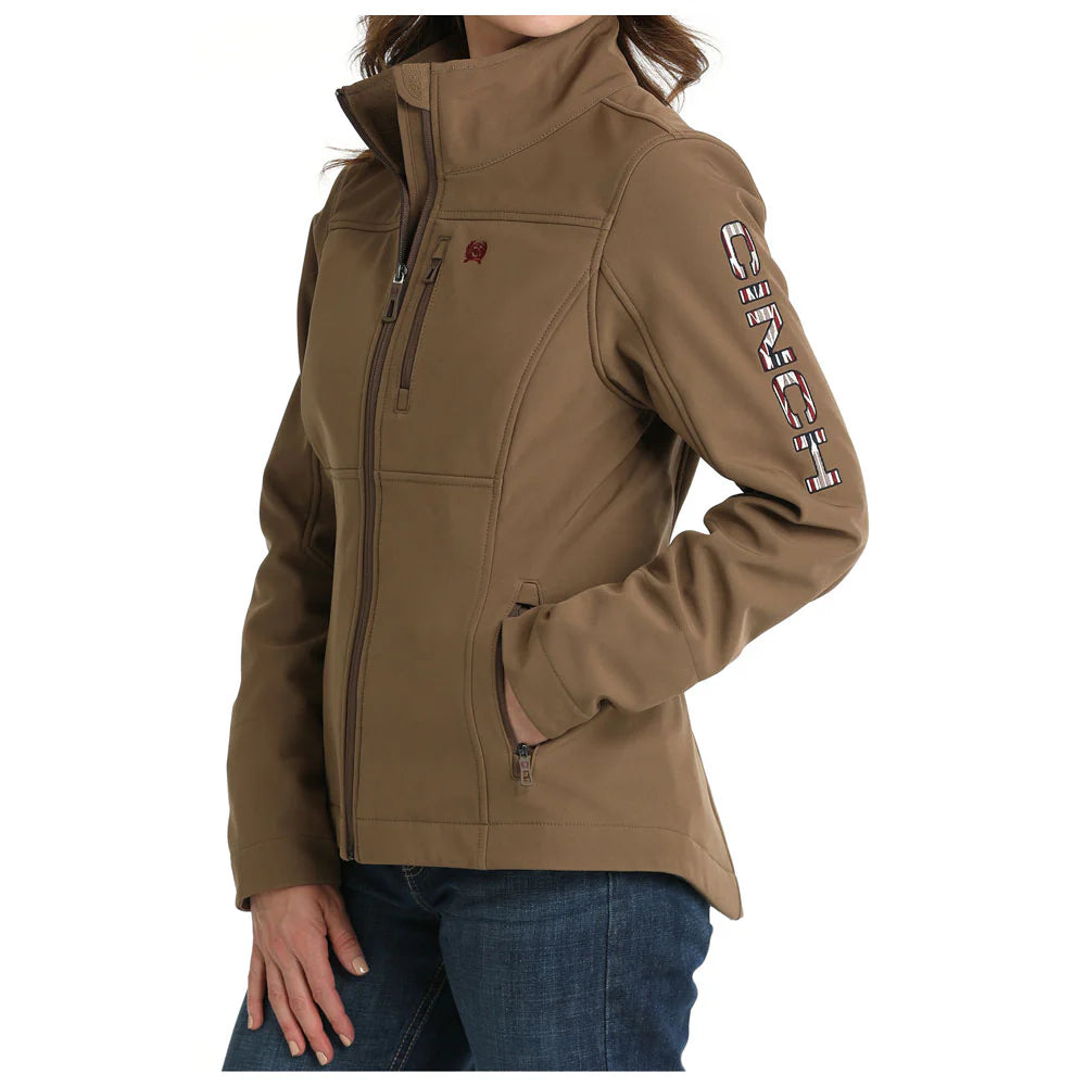 Ladies Cinch Concealed Carry Bonded Softshell Jacket - Brown (7453073375309)