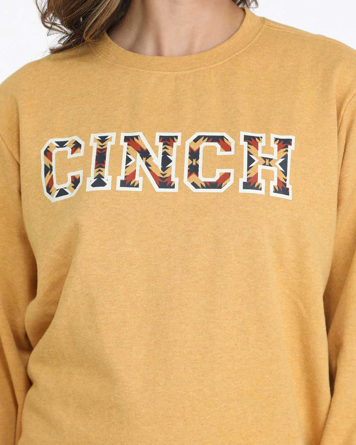 Ladies Cinch Logo Sweatshirt Sweater - Gold