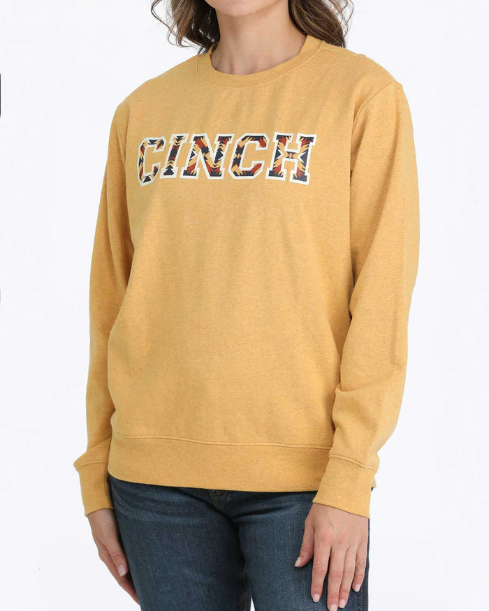 Ladies Cinch Logo Sweatshirt Sweater - Gold