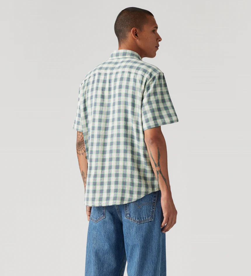 Mens Levi Authentic Button Down Xavier Plaid Shirt - Vintage Indigo (7453205135437)