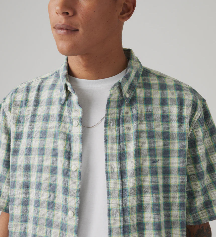 Mens Levi Authentic Button Down Xavier Plaid Shirt - Vintage Indigo (7453205135437)