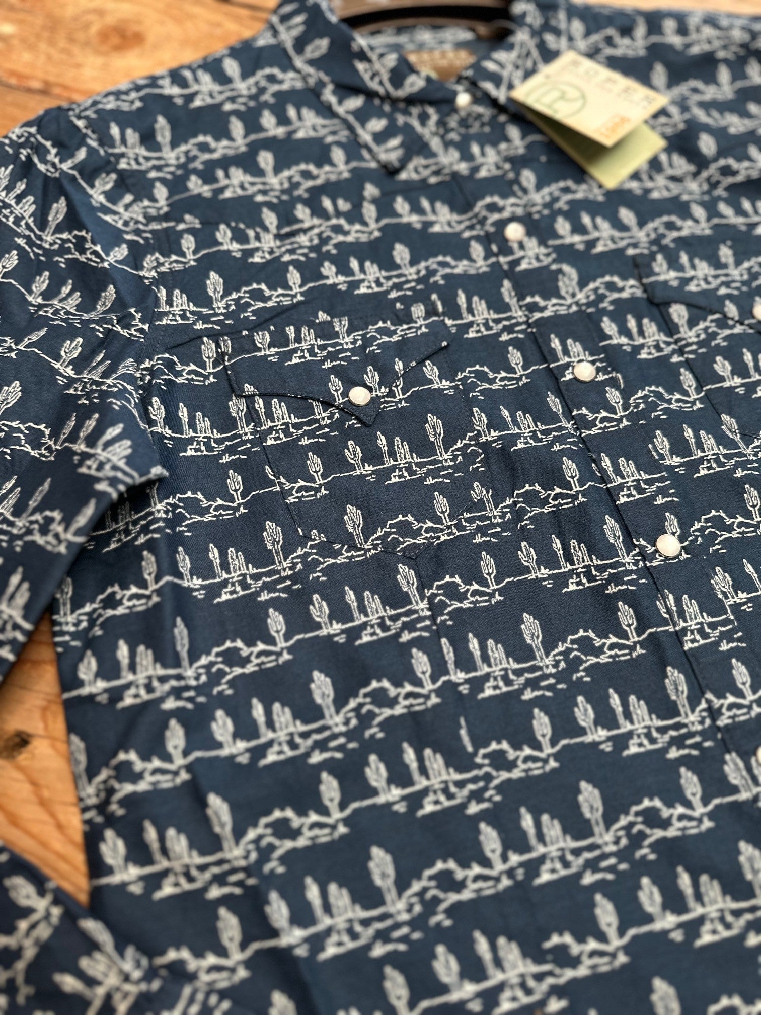 Womens Roper West Made LS Print Shirt - Blues (7304030289997)