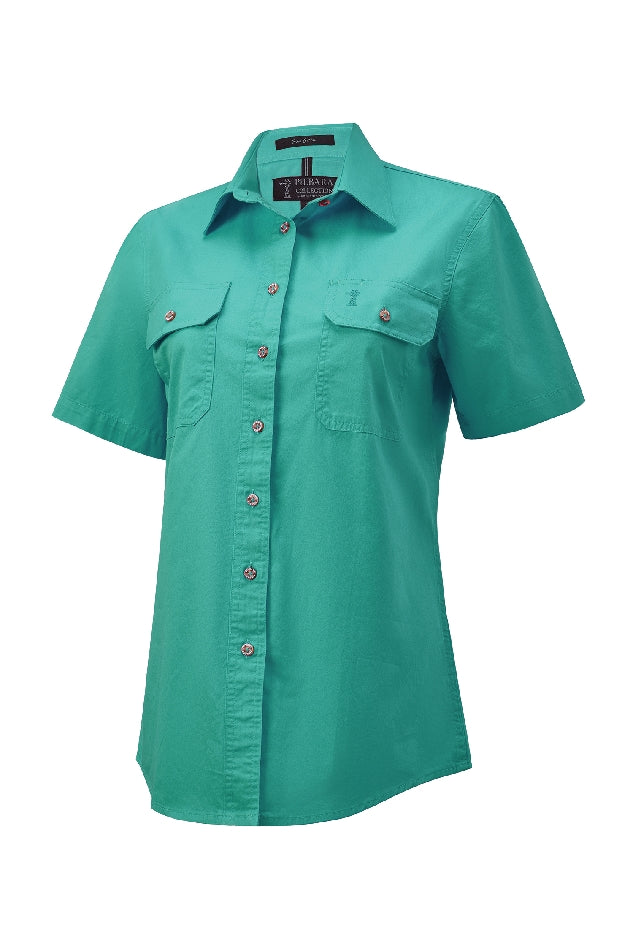 Womens Pilbara S/S Full Button Workshirt (7351584358477)