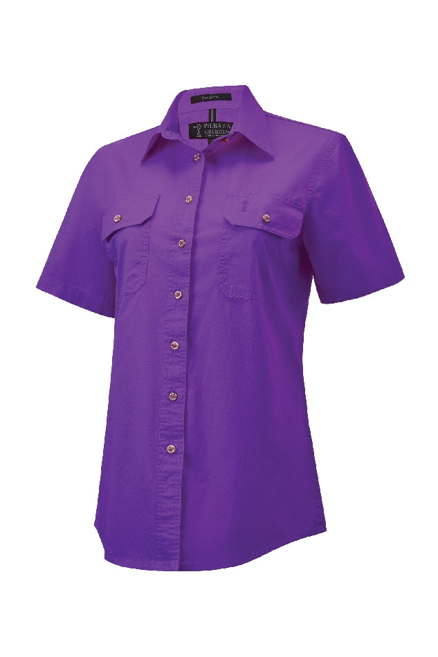 Womens Pilbara S/S Full Button Workshirt (7351584358477)