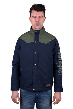 Mens Wrangler Andrew Jacket - Navy / Cypress (7534309343309)