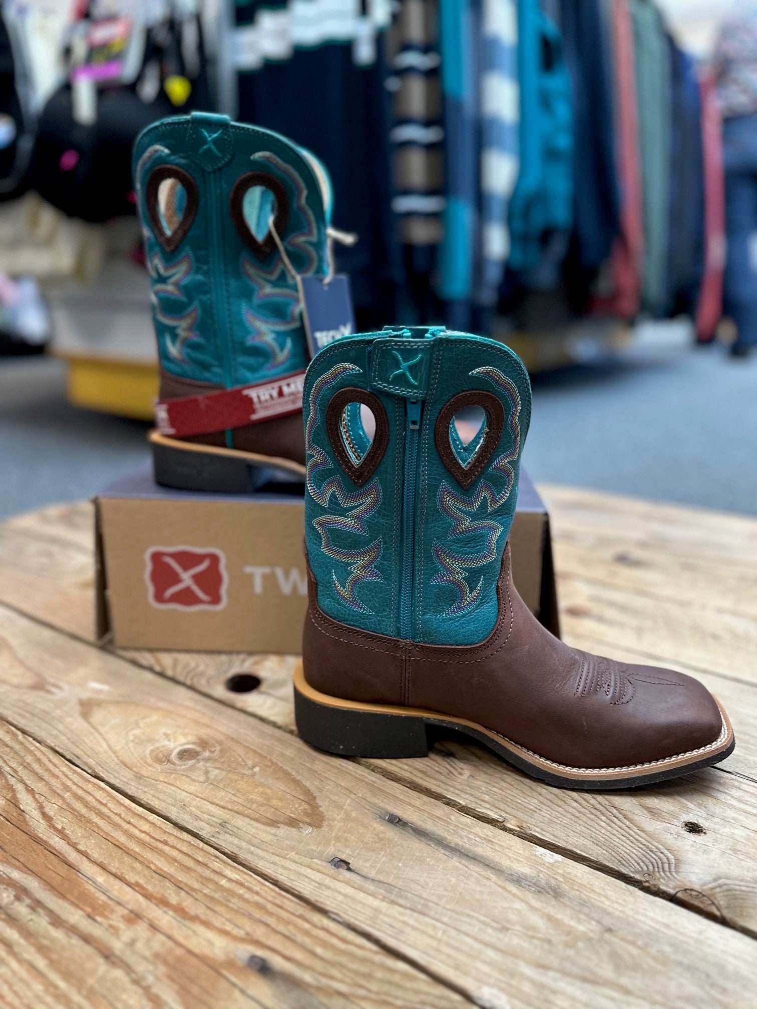 Womens Twisted X 9" Tech X2 Zip Boot - Chocolate Truffle / Ocean (7495251722317)