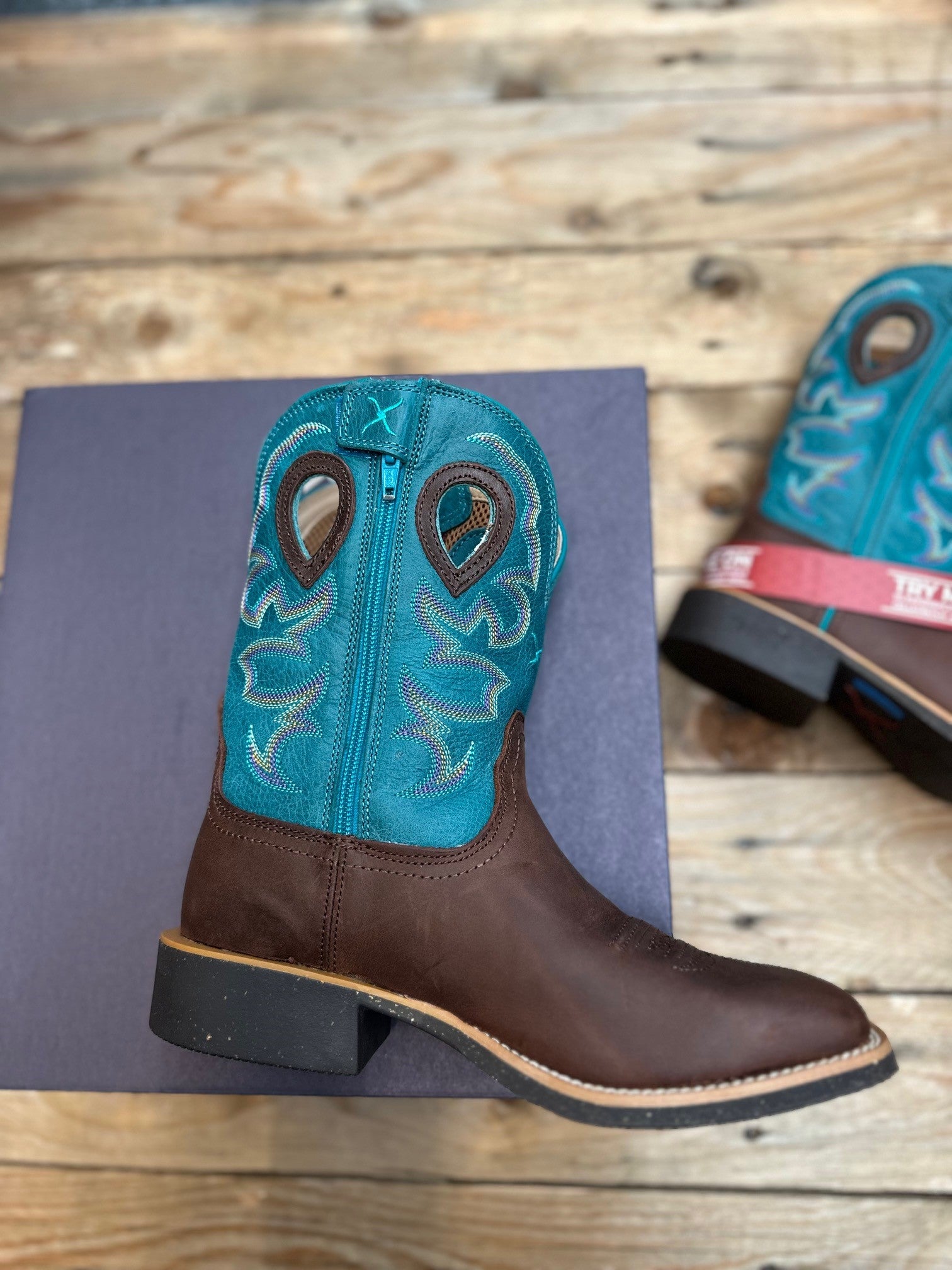 Womens Twisted X 9" Tech X2 Zip Boot - Chocolate Truffle / Ocean (7495251722317)