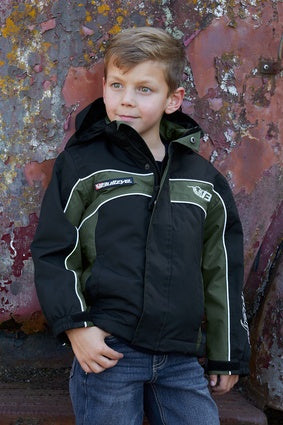 Boys Bullzye Bazooka Jacket - Black / Green (7131540160589)