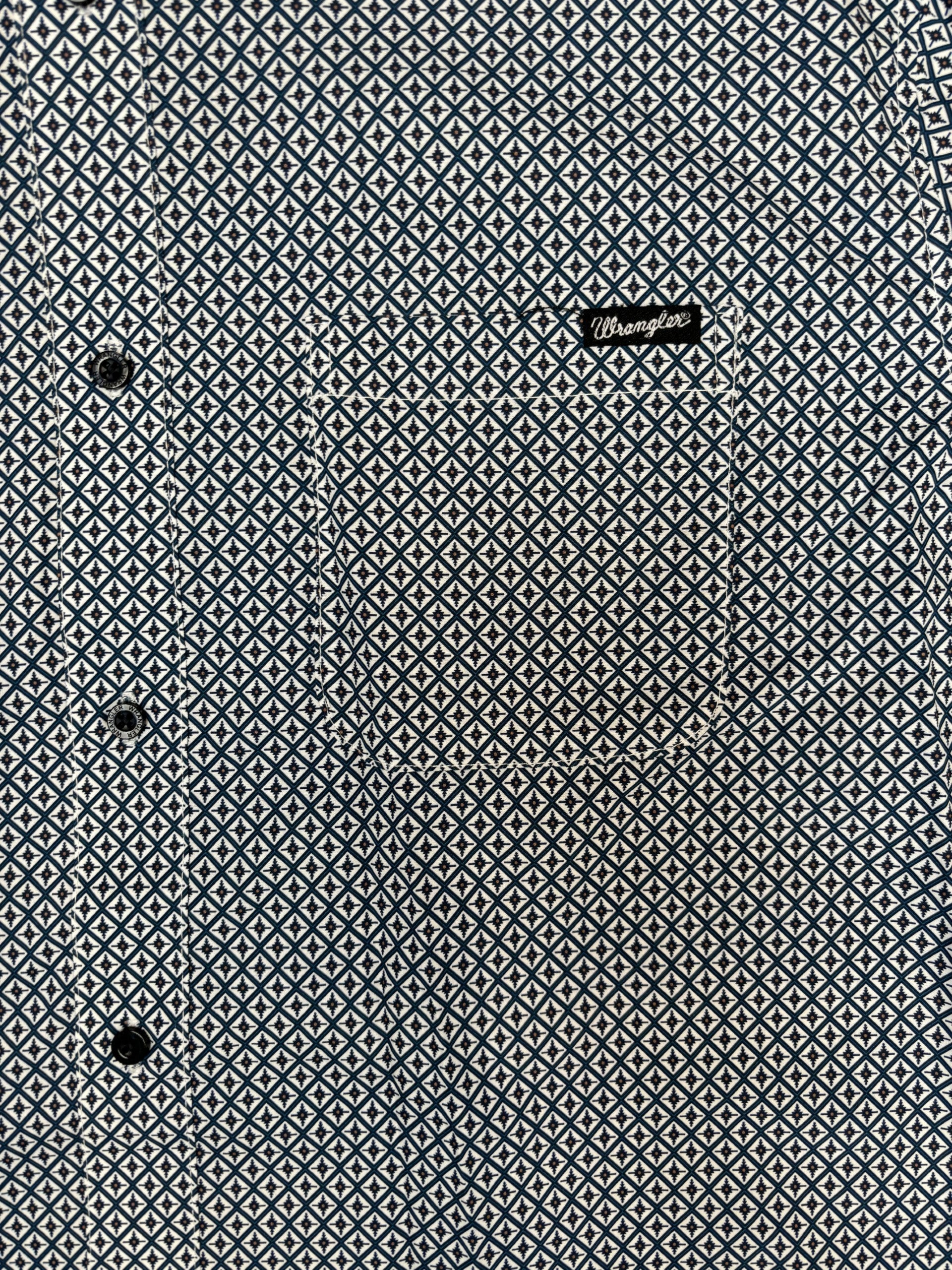 Mens Wrangler Bert LS Shirt - Navy / Tan (7021475496013)