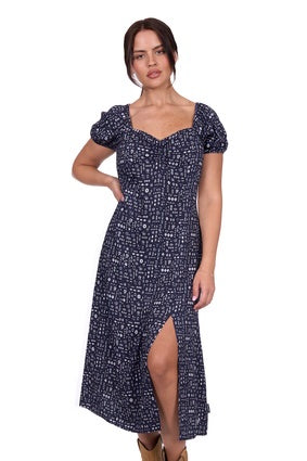 Womens Wrangler Beth SS Dress - Navy (7552885227597)