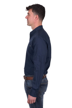 Mens Wrangler Brad LS Shirt - Navy (7554801139789)
