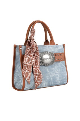 Wrangler Feature Buckle Crossbody Bag - Natural or Light Blue (7531350196301)