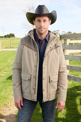 Mens Wrangler Cain Jacket - Stone (7534313537613)