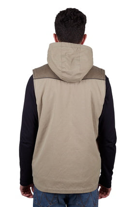 Mens Wrangler Cain Vest - Stone (7534318223437)