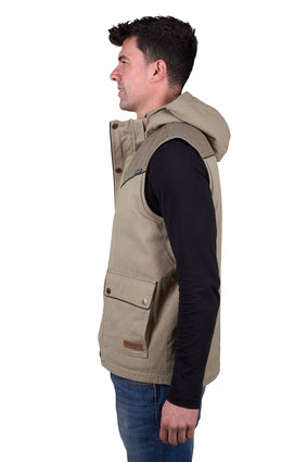 Mens Wrangler Cain Vest - Stone (7534318223437)