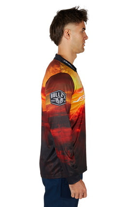 Mens Bullzye Cam Fishing Shirt - Red / Orange (7350928277581)