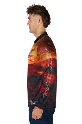 Mens Bullzye Cam Fishing Shirt - Red / Orange (7350928277581)