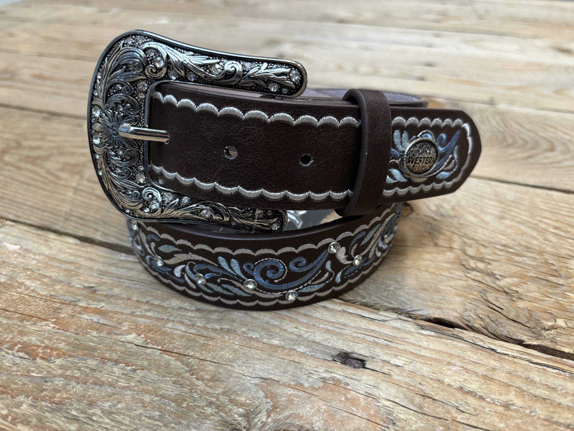 Womens Pure Western Carrie Belt - Chocolate (7041897267277)